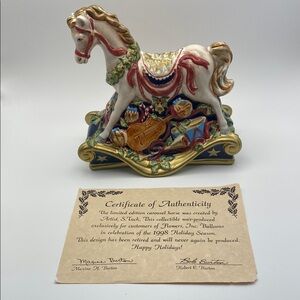 Flowers, Inc. Colorful Carousel Horse Figurine